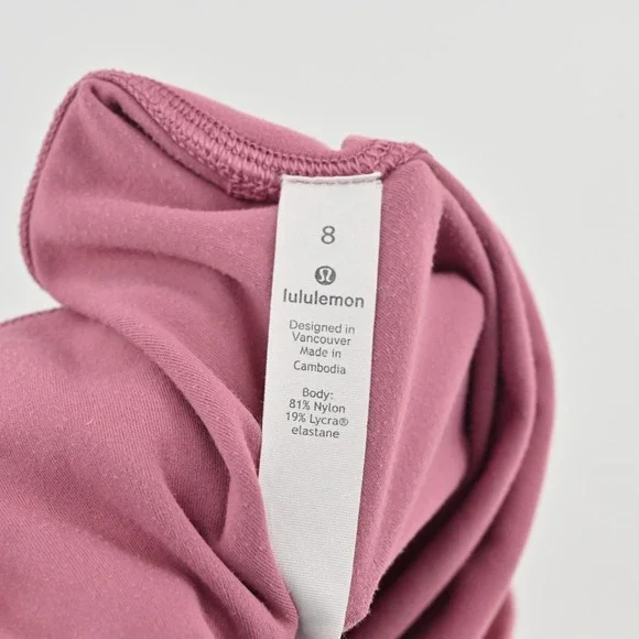 Lululemon Womens Align Crop 21" Leggings‎ Size 8 Pink Stretch Athletic Logo - Picture 6 of 11